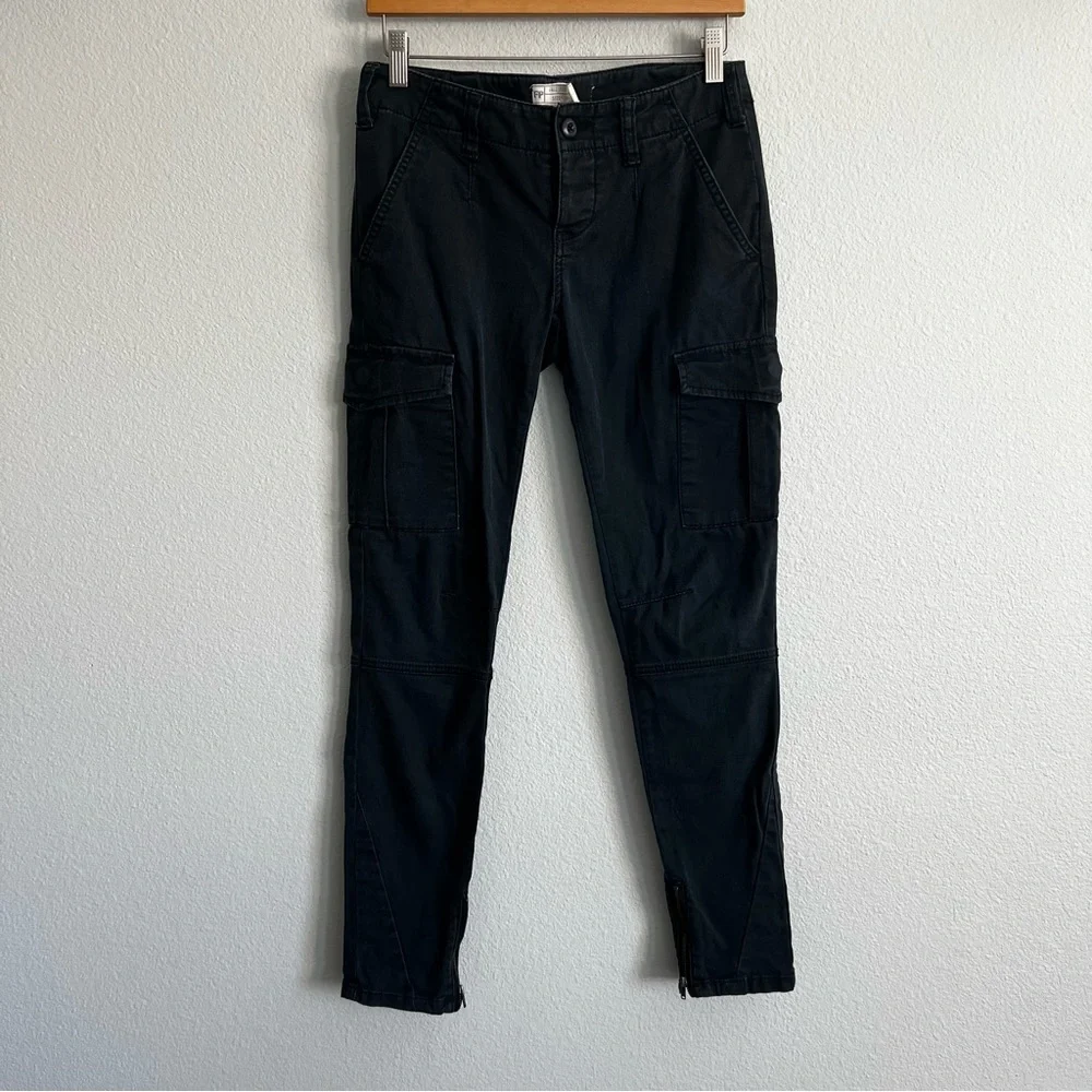 Free People Black Military Skinny Leg Cargo Pants. Size 26 - Picture 2 of 7